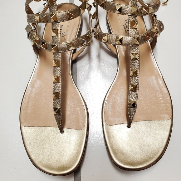 valentino sandals gold